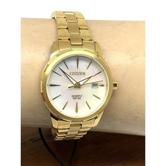 Citizen Women's Watch ERU6072-56D Mother of Pearl White Dial Gold Quartz… - Picture 11 of 14